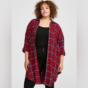 Torrid Flannel Gauze Oversized Shacket